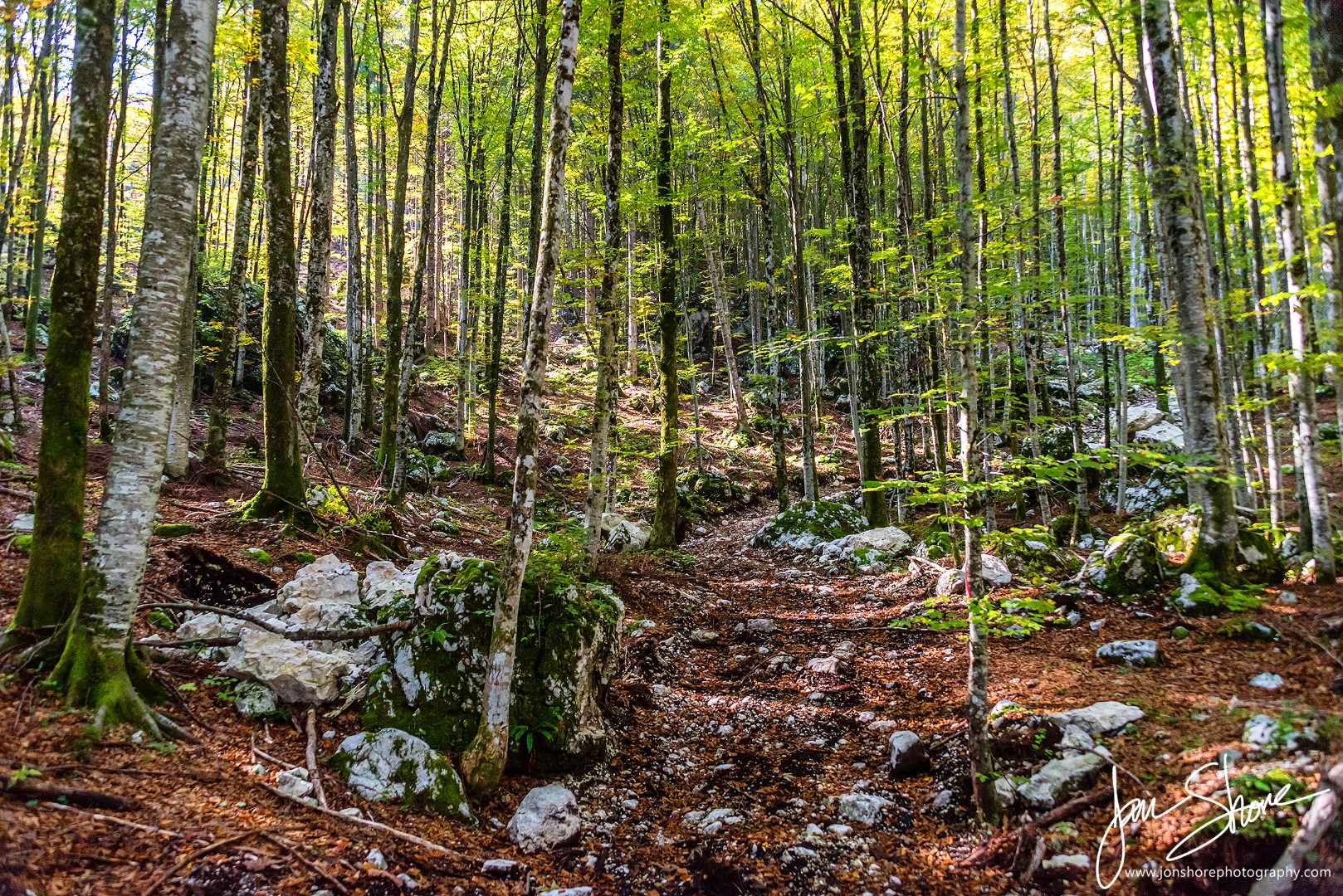 Glacial Mountain and Waterfall Slovenia Octobber 2018 by Jon Shore